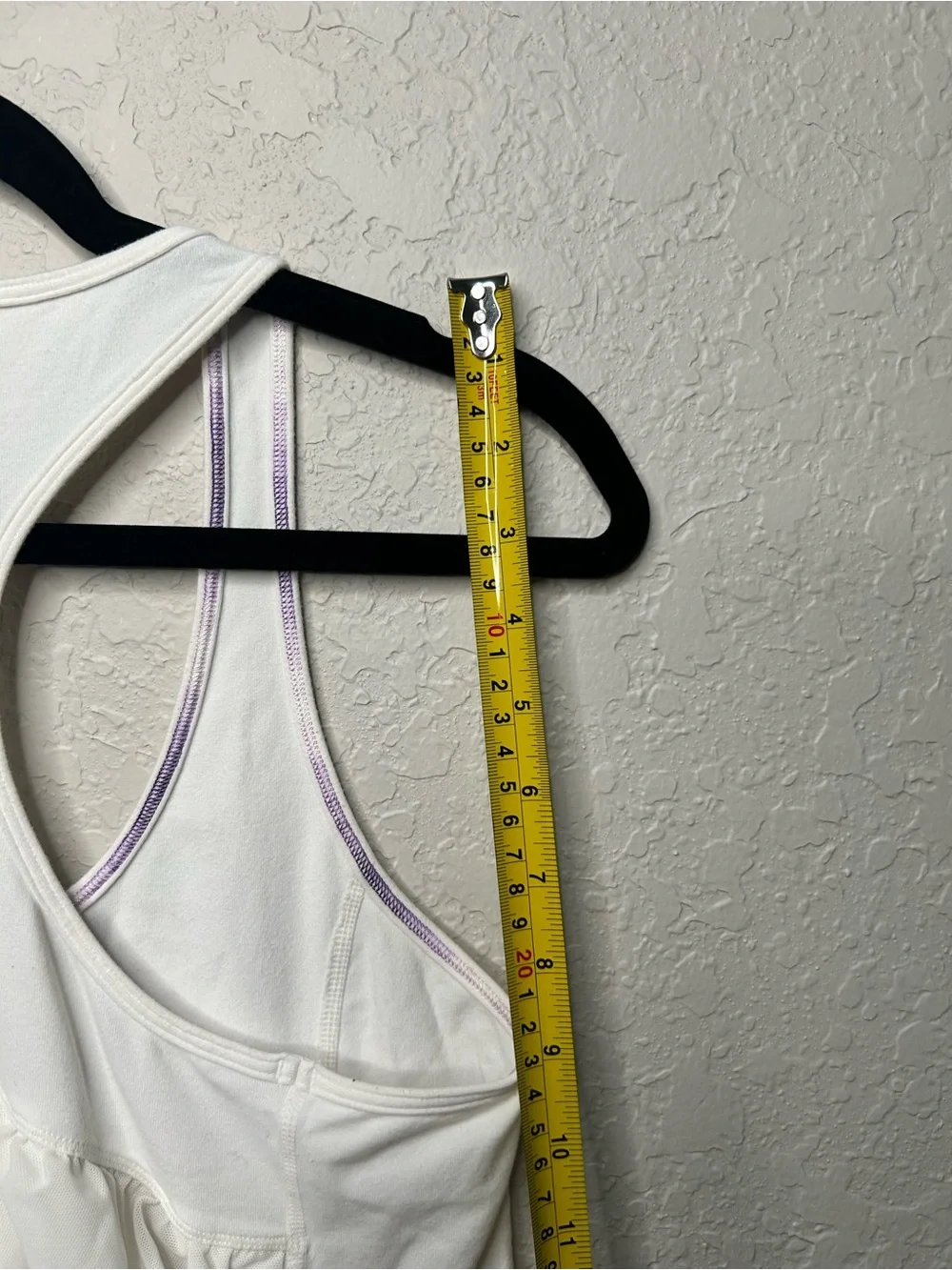 Lululemon White Racerback Ruffle Back Tank Top